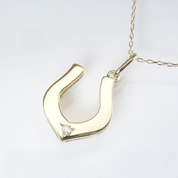 ネックレス レディース 天然 ダイヤモンド 18k 18金 k18 幸運 ホースシュー 一粒 馬蹄 品番MA-0301 2営業日前後の発送予定_3