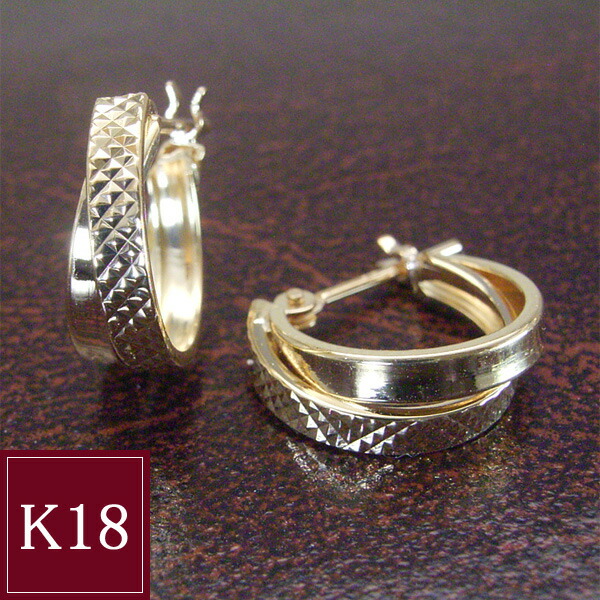 ゴールドフープピアス　k18 18金 フープ ピアス k18 ゴールド アクセサリー 地金 品番ma-0347 2