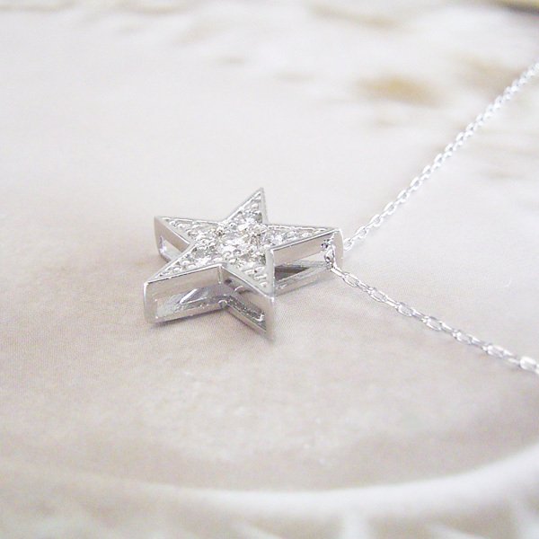 天然 ダイヤモンド ネックレス プラチナ ネックレス pt950 レディース 星 スター star 品番tc-098 2営業日前後の発送予定_1