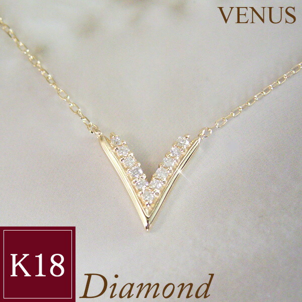 ネックレス k18 18金 K18 天然 ダイヤモンド レディース アクセサリー Venus  プレゼント 女性 品番fj-029-s 2営業日前後の発送予定