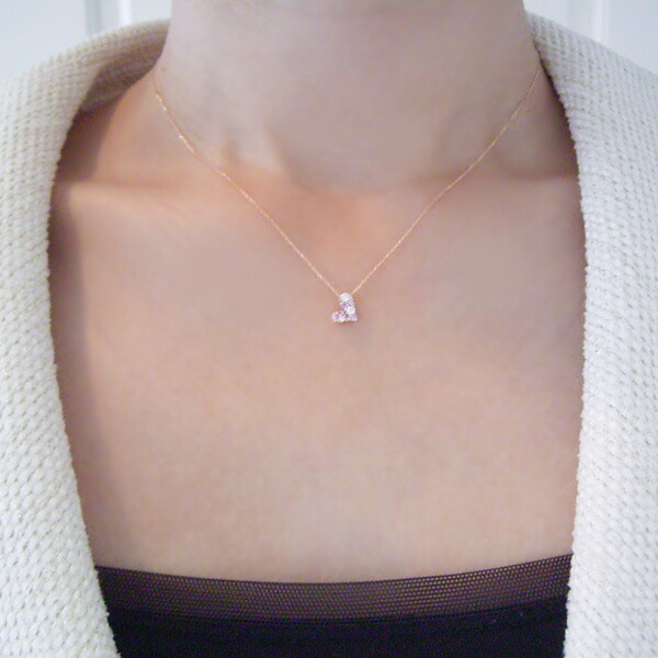 ネックレス 天然 ダイヤモンド 18k 18金 k18 ピンクゴールド ピンク サファイア ハート 品番MA-036　2営業日前後の発送予定_6
