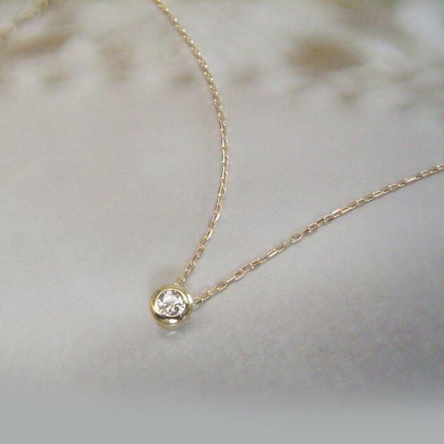 ネックレス アクセサリー k18 18金 ダイヤモンド ネックレス 一粒 K18ゴールド 天然ダイヤモンド 品番ma-0406　5月9日前後の発送予定_8