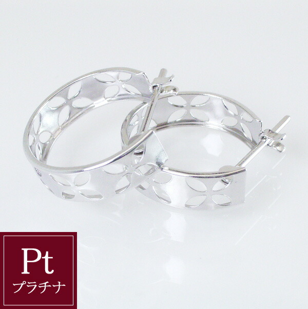 ピアス プラチナ アクセサリー ジュエリー プラチナ900 リーフ フープ 地金 品番iy-005 2営業日前後の発送予定の通販は