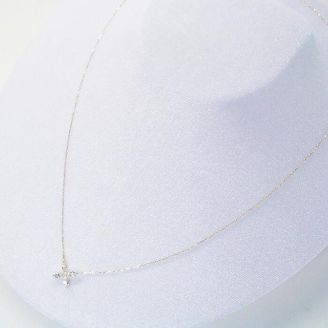 ネックレス k18 18金 ホワイトトパーズ 天然 ダイヤモンド 花 フラワー K18 ゴールド アクセサリー 品番ma-0225　2営業日前後の発送予定_3