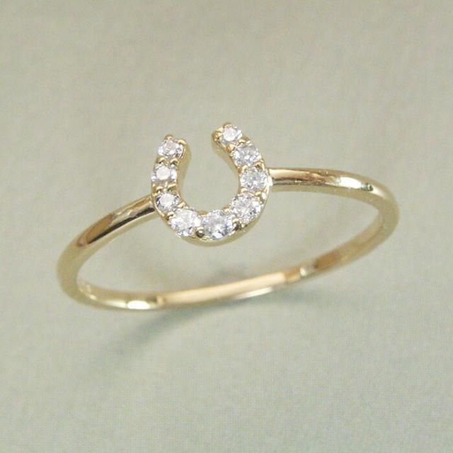 指輪 リング k18 18金 K18 天然 ダイヤモンド リング ホースシュー 馬蹄 アクセサリー 品番ma-0435 2営業日前後の発送予定_14
