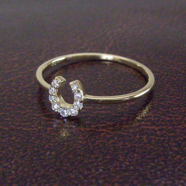 指輪 リング k18 18金 K18 天然 ダイヤモンド リング ホースシュー 馬蹄 アクセサリー 品番ma-0435 2営業日前後の発送予定_8