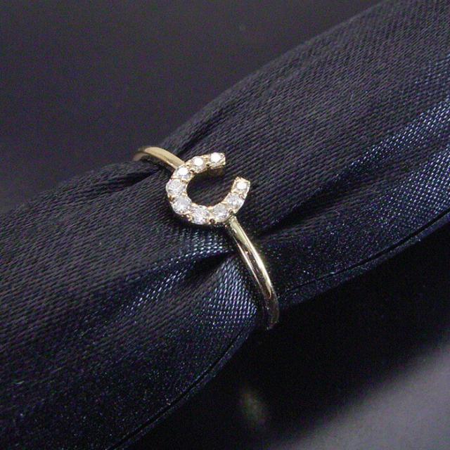 指輪 リング k18 18金 K18 天然 ダイヤモンド リング ホースシュー 馬蹄 アクセサリー 品番ma-0435 2営業日前後の発送予定_9
