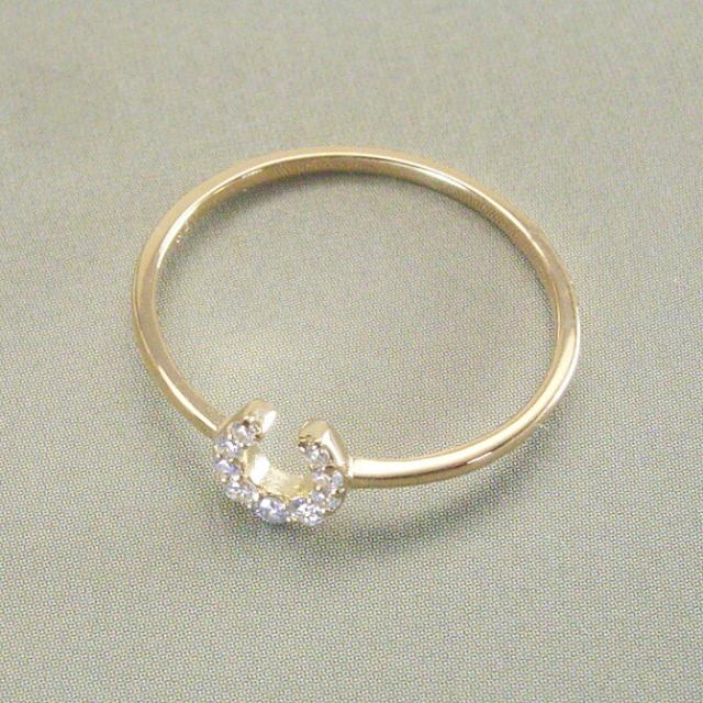 指輪 リング k18 18金 K18 天然 ダイヤモンド リング ホースシュー 馬蹄 アクセサリー 品番ma-0435 2営業日前後の発送予定_4