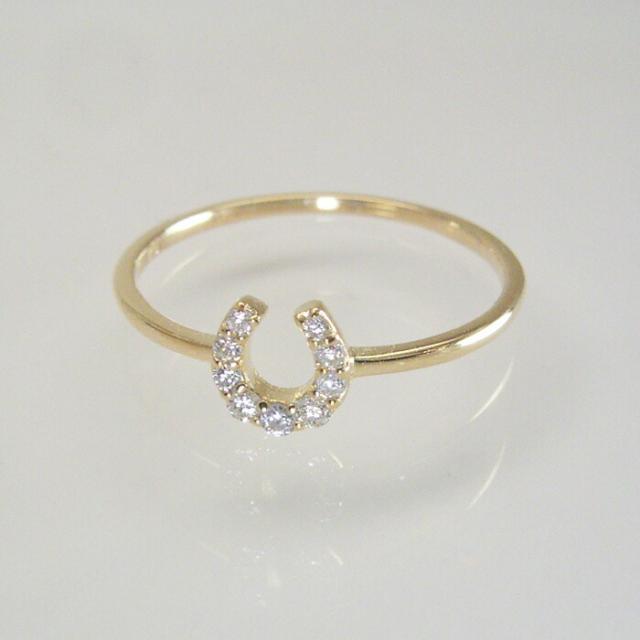 指輪 リング k18 18金 K18 天然 ダイヤモンド リング ホースシュー 馬蹄 アクセサリー 品番ma-0435 2営業日前後の発送予定_5