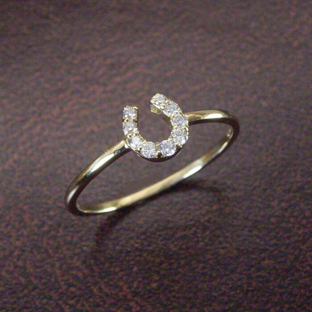 指輪 リング k18 18金 K18 天然 ダイヤモンド リング ホースシュー 馬蹄 アクセサリー 品番ma-0435 2営業日前後の発送予定_7