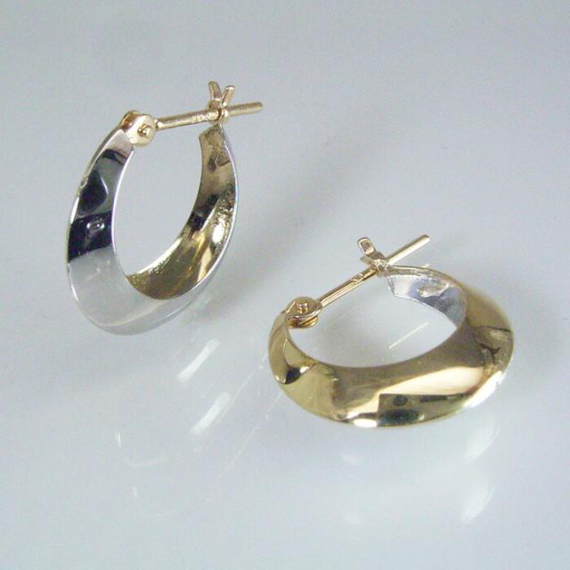 ピアス フープ 18金 プラチナ 2色コンビ フープピアス k18 pt900