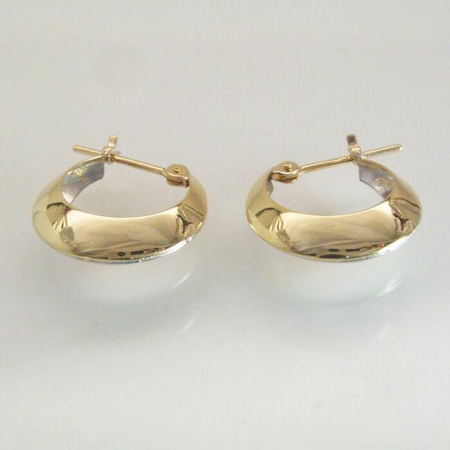 ピアス フープ 18金 プラチナ 2色コンビ フープピアス k18 pt900
