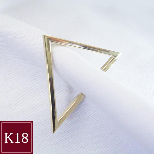 イヤーカフ アクセサリー K18 K18 イヤカフ 18金 三角 トライアングル プレゼント 地金 片耳専用 品番ma-0450 2営業日前後の発送予定