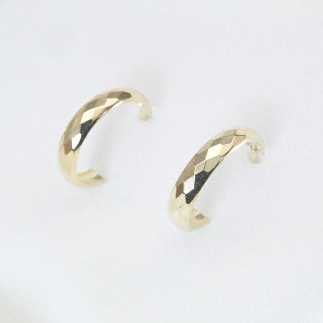 ピアス k18 K18 18金 ジュエリー フープピアス カッティング レディース アクセサリー 地金 品番ma-0452 6月3日前後の発送予定_1