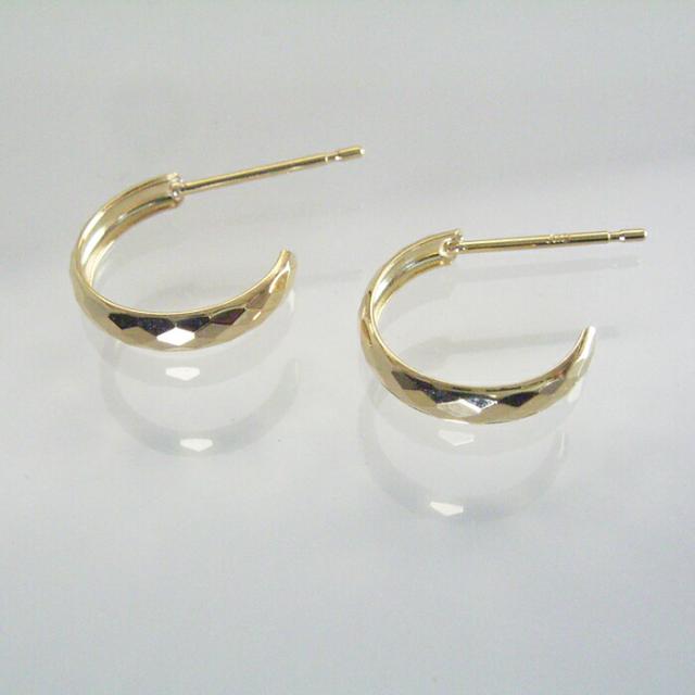 ピアス k18 K18 18金 ジュエリー フープピアス カッティング レディース アクセサリー 地金 品番ma-0452 6月3日前後の発送予定_4