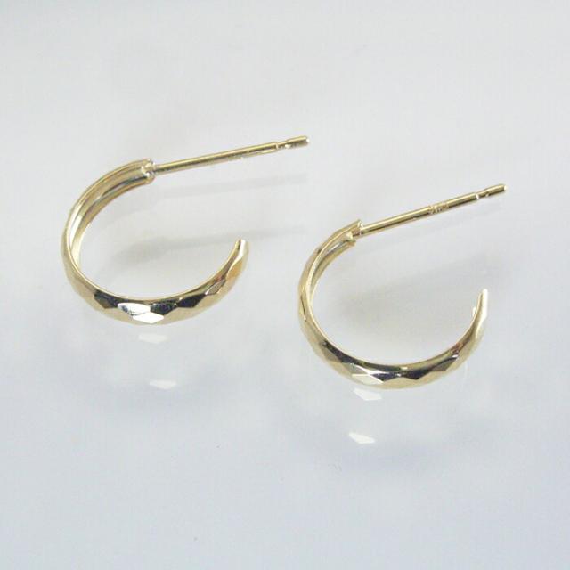 ピアス k18 K18 18金 ジュエリー フープピアス カッティング レディース アクセサリー 地金 品番ma-0452 6月3日前後の発送予定_5