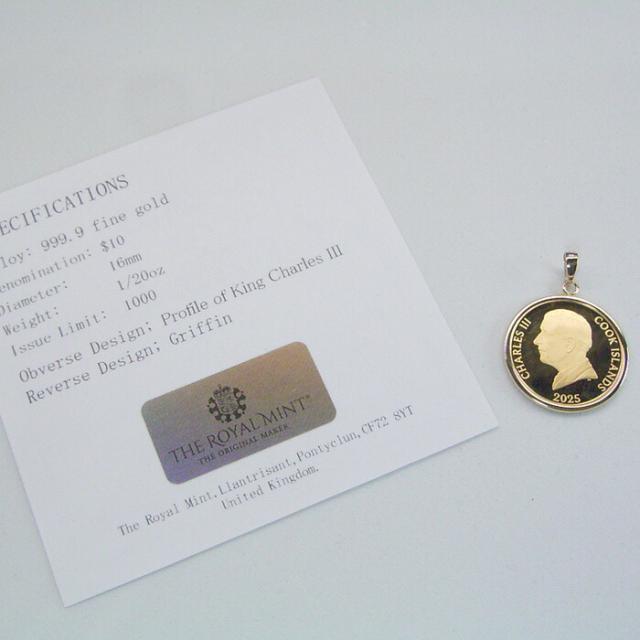 2025年限定品 純金 コイン 24金 K24 1/20oz 1/20オンス グリフィン ペンダントトップのみ 世界1000枚限定 品番mr-0182 2営業日前後の発送_8