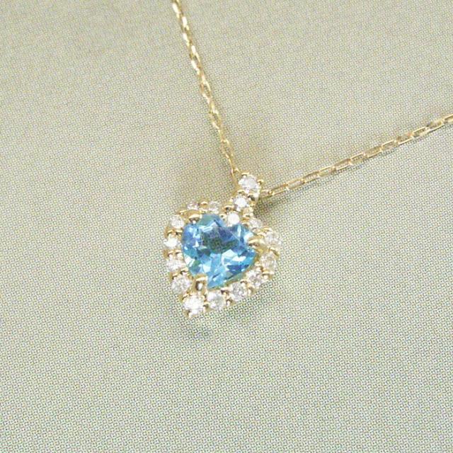 ネックレス 18金 ハートシェイプカット ブルートパーズ 天然 ダイヤモンド K18 k18 品番ma-0460 2営業日前後の発送予定_10