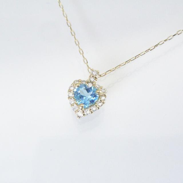 ネックレス 18金 ハートシェイプカット ブルートパーズ 天然 ダイヤモンド K18 k18 品番ma-0460 2営業日前後の発送予定_3
