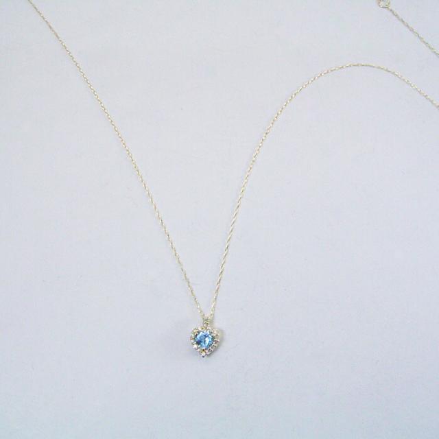 ネックレス 18金 ハートシェイプカット ブルートパーズ 天然 ダイヤモンド K18 k18 品番ma-0460 2営業日前後の発送予定_5