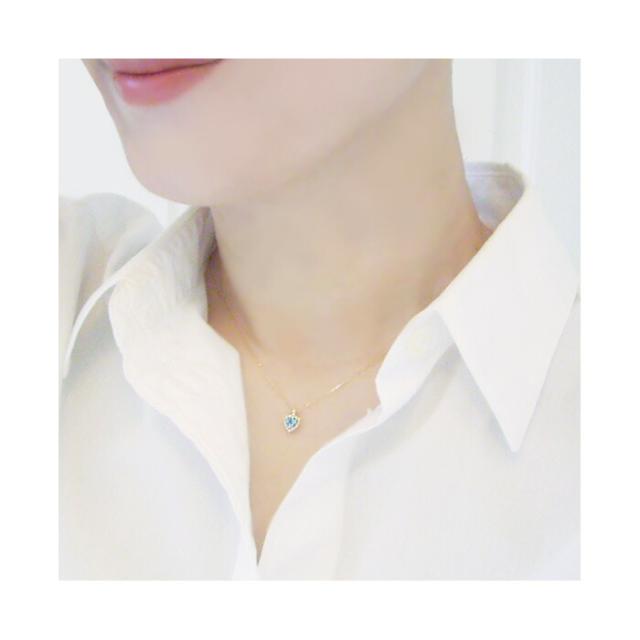 ネックレス 18金 ハートシェイプカット ブルートパーズ 天然 ダイヤモンド K18 k18 品番ma-0460 2営業日前後の発送予定_9