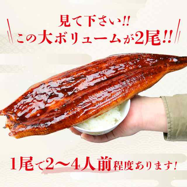 うなぎ 超巨大 うなぎ蒲焼 2尾x約400g 超特大 頭なし２本で計約800g