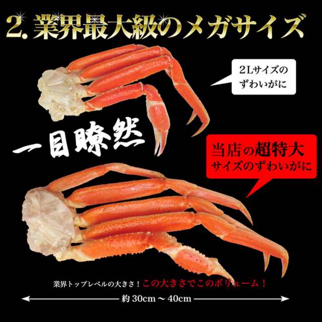 特大ズワイガニボイル　ずわい蟹3Lサイズ5kg　冷凍-