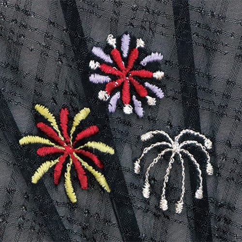 ☆ 刺繍扇子セット 花火 KC18-1004-02【激安メガセール！】の