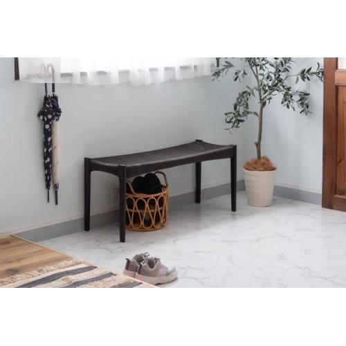 直送品 東谷 AZUMAYA ペーパーコードベンチ W105×D36×H46×SH45 ブラック ACE-78BK 東谷 ⁄ ペーパーコードベンチ (ブラック) (W105×D36×H46×SH45) (送料