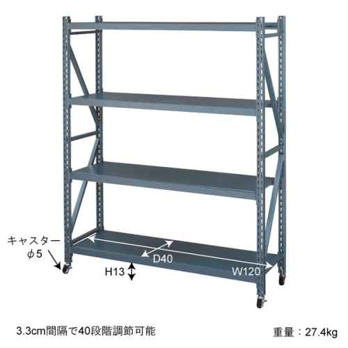 東谷 / ボルトレスラック3D (グリーン) (W129×D40.5×H157) (送料無料[北海道・沖縄送料別])_3
