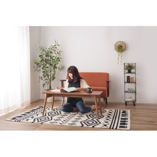 東谷 カラメリ センターテーブル ブラウン W100×D50×H40 KRM-100BR ローテーブル パソコン シンプル メーカー直送 送料無料