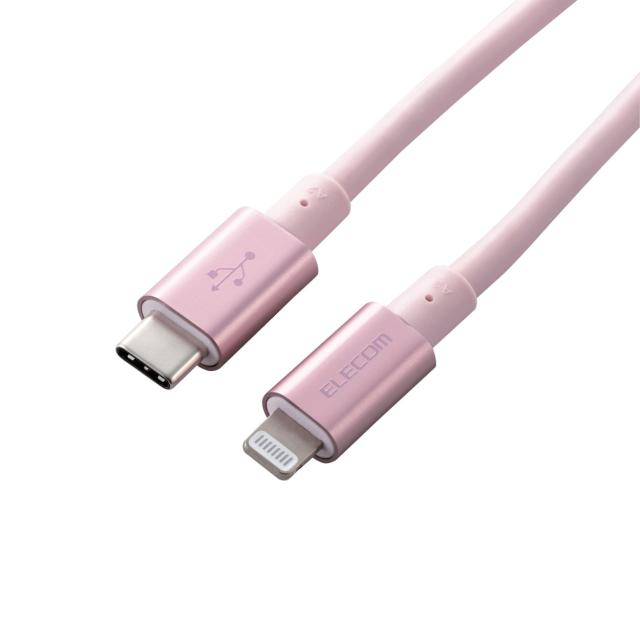 USB C-Lightningケーブル/準高耐久/2.0m/ピンク / エレコム株式会社