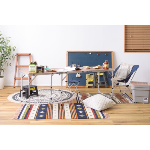 東谷 / フォールディングテーブル ワイド D60 (ブラウン) (W180×D60×H54/62/70) (送料無料[北海道・沖縄送料別])