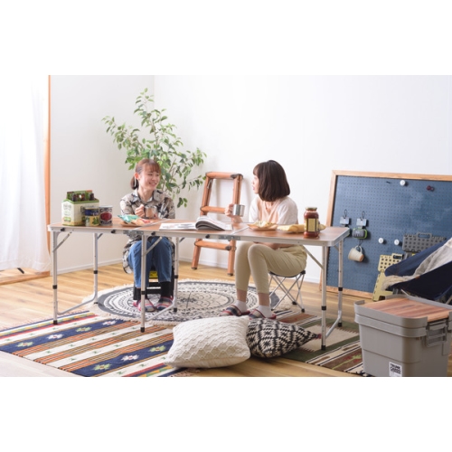 東谷 / フォールディングテーブル ワイド D60 (ブラウン) (W180×D60×H54/62/70) (送料無料[北海道・沖縄送料別])