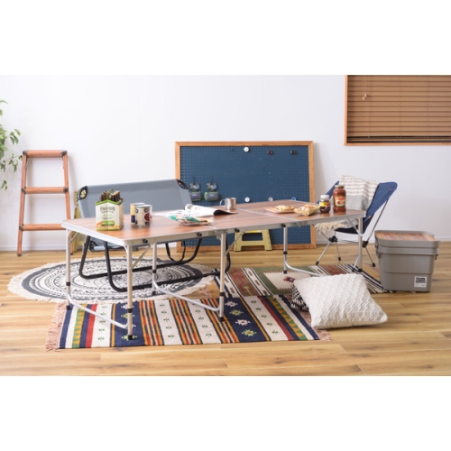 東谷 / フォールディングテーブル ワイド D80 (ブラウン) (W180×D80×H54/62/70) (送料無料[北海道・沖縄送料別])