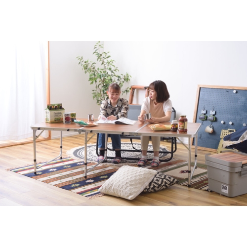 東谷 / フォールディングテーブル ワイド D80 (ブラウン) (W180×D80×H54/62/70) (送料無料[北海道・沖縄送料別])