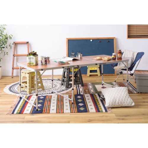 東谷 / フォールディングテーブル ワイド D80 (ブラウン) (W180×D80×H54/62/70) (送料無料[北海道・沖縄送料別])