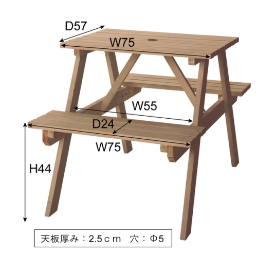 東谷 / テーブル&ベンチ W75 (ブラウン) (W75×D120×H75.5×SH45) (送料無料[北海道・沖縄送料別])_4