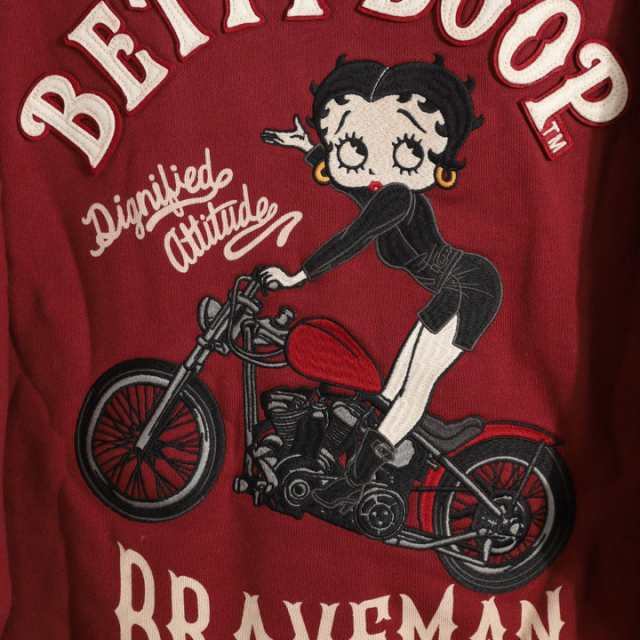 【三太郎の日P増量!】The BRAVE-MAN ベティブープ 裏毛ZIPパーカー(BBB-2240)【送料無料】ブレイブマン BETTY BOOP  刺繍 フェルト ワッペ｜au PAY マーケット