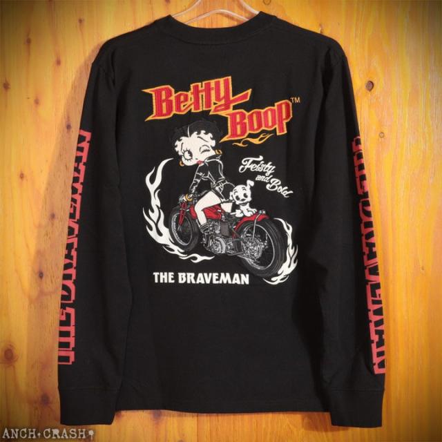 The BRAVE-MAN ベティブープ ロンT (BBB-2501)【送料無料】ブレイブマン BETTY BOOP 刺繍 長袖Tシャツ