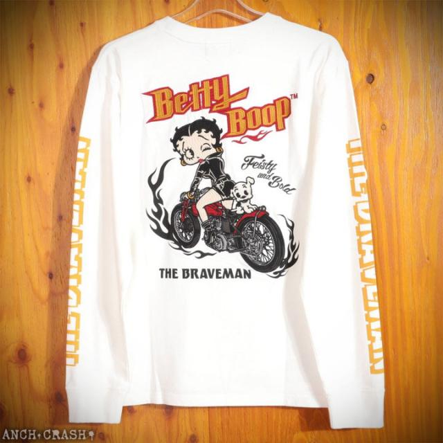 The BRAVE-MAN ベティブープ ロンT (BBB-2501)【送料無料】ブレイブマン BETTY BOOP 刺繍 長袖Tシャツ