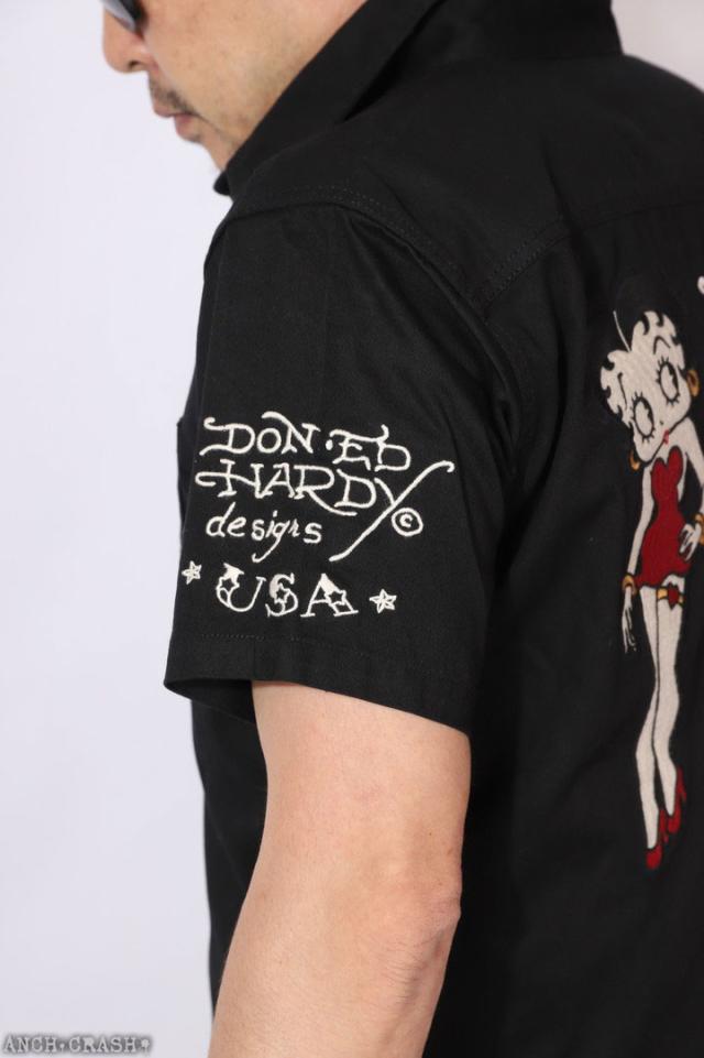 BETTY BOOP×Ed Hardy 半袖シャツ (BED-2505) 【送料無料】ベティブープ エドハーディー 刺繍_18