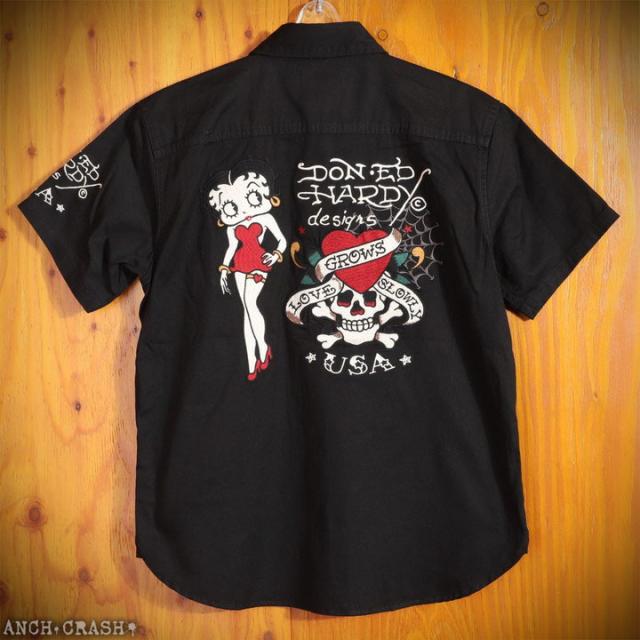 BETTY BOOP×Ed Hardy 半袖シャツ (BED-2505) 【送料無料】ベティブープ エドハーディー 刺繍_16