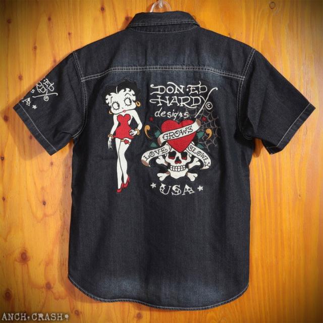 BETTY BOOP×Ed Hardy 半袖シャツ (BED-2505) 【送料無料】ベティブープ エドハーディー 刺繍_7
