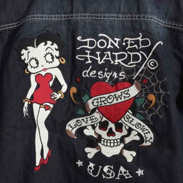BETTY BOOP×Ed Hardy 半袖シャツ (BED-2505) 【送料無料】ベティブープ エドハーディー 刺繍_8