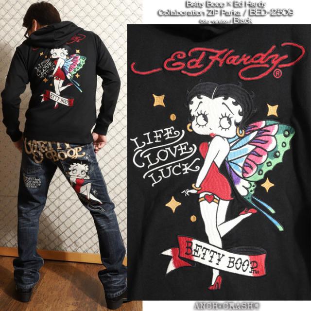 BETTY BOOP×Ed Hardy ZIPパーカー (BED-2509) 【送料無料】ベティブープ エドハーディー 刺繍_15