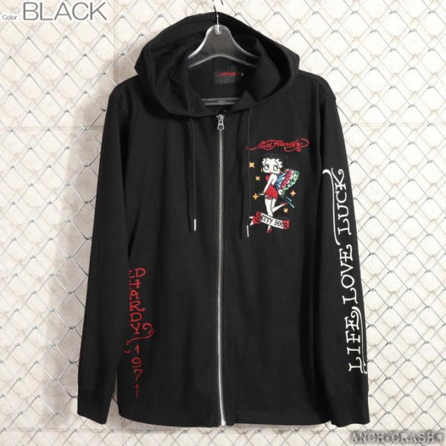 BETTY BOOP×Ed Hardy ZIPパーカー (BED-2509) 【送料無料】ベティブープ エドハーディー 刺繍_12