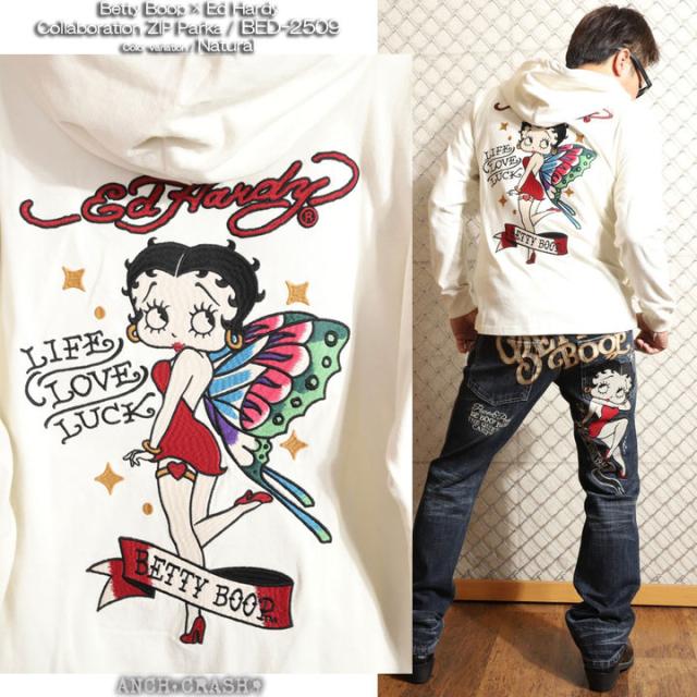 BETTY BOOP×Ed Hardy ZIPパーカー (BED-2509) 【送料無料】ベティブープ エドハーディー 刺繍_6
