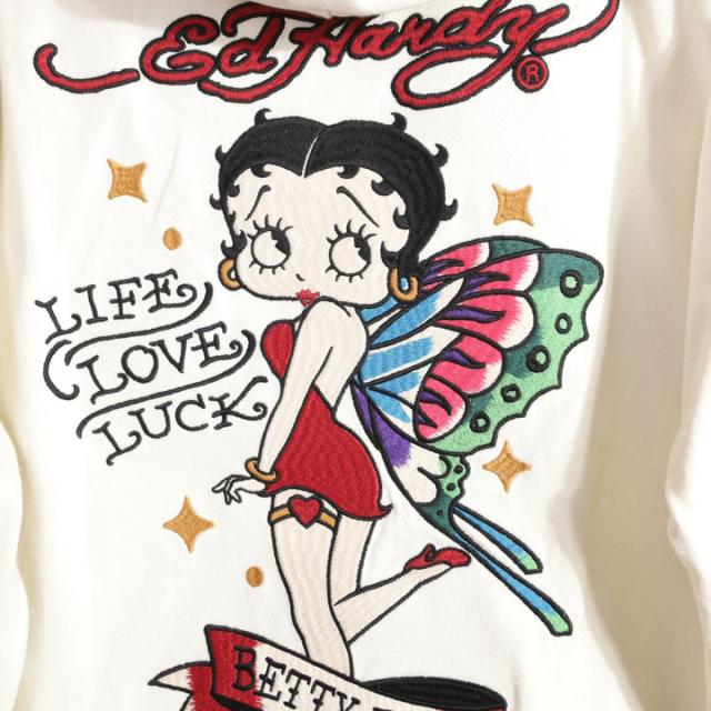 BETTY BOOP×Ed Hardy ZIPパーカー (BED-2509) 【送料無料】ベティブープ エドハーディー 刺繍_8