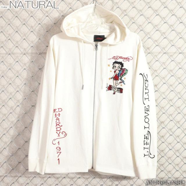 BETTY BOOP×Ed Hardy ZIPパーカー (BED-2509) 【送料無料】ベティブープ エドハーディー 刺繍_3